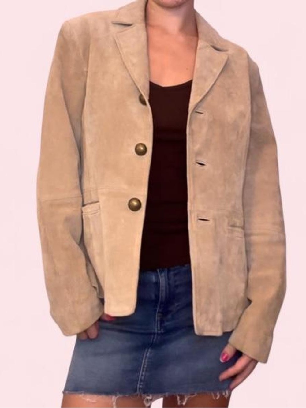 Vintage Ruff Hewn Suede Leather Blazer Jacket